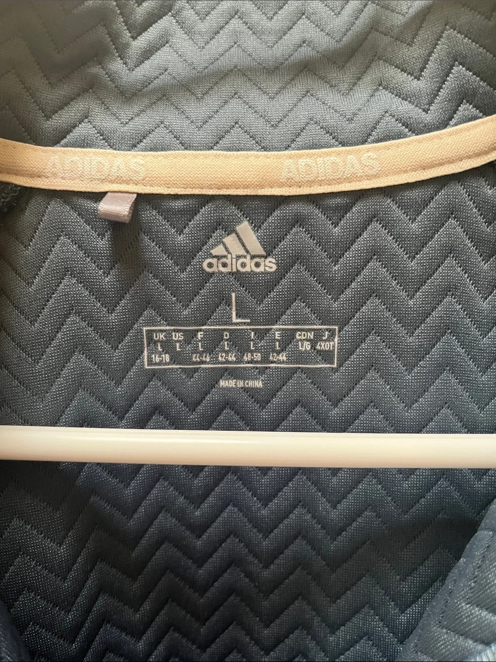 adidas Chevron-Quilted Full-Zip Jacket — Slate Blue